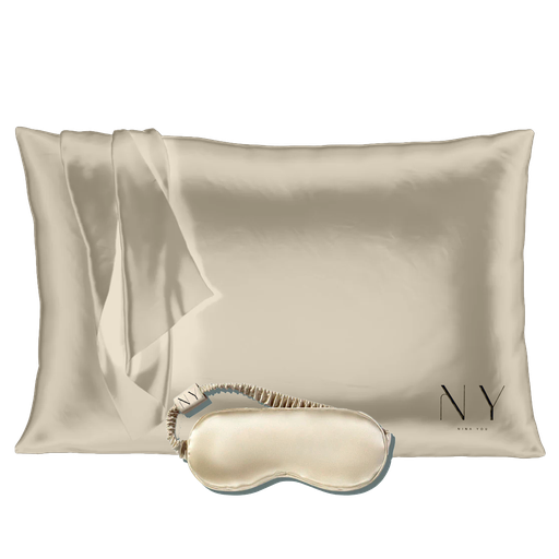 Silk Face mask & Pillowcase set - Gold