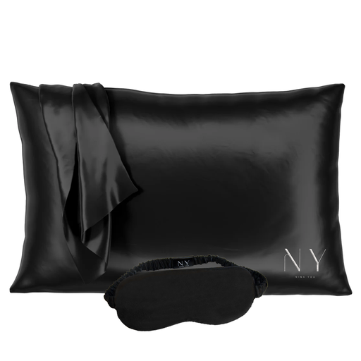 Silk Face mask & Pillowcase set - Black