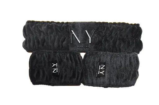 Headband & Wristbands set - Black